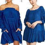 Free People  Peach See Ya There Oversized Mini Dress Sz.L Photo 5