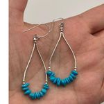 Liquid Silver & Sleeping Beauty Turquoise Chip Sterling Silver Dangle Earrings Blue Photo 5