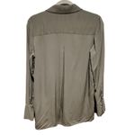 Theory SAGE GREEN SILK BUTTON DOWN LONG SLEEVE SHIRT TOP S Photo 1