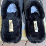 Michael Kors Black Alexis Closed Toe Sherpa Slides Photo 3