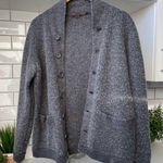 Reiss  wool blend fuzzy cardigan size medium gray excellent condition Photo 0