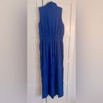 Pink Lily  Royal Blue Sleeveless Jumpsuit Linen Blend Size Large Photo 2