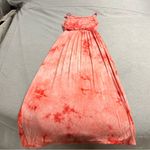 Active Basic ⭐️  Pink White Tie Dye Spaghetti Strap Maxi Dress Size Small EUC Photo 3