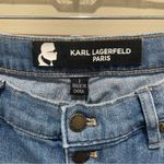 Karl Lagerfeld  Button Fly Straight Cropped Jeans Medium Wash Size 2 Photo 6