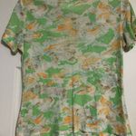Vintage polyester short sleeve shirt graphic birds‎ cottage house rave Y2K 90s Orange Photo 4
