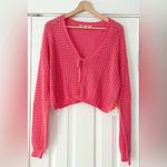 C&C California  Vibrant Coral Knit‎ Cardigan Size Medium NWT Photo 2