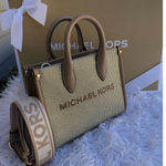 Michael Kors  Mirella Extra-Small Logo Shopper Leather Crossbody With Gift Box Photo 1