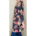 Solitaire Anthropologie Black & Tan Floral Tunic Faux Suede Open Cardigan Photo 5