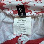 High Waisted Reindeer Christmas Pants Elastic Waist Pockets Red White Multiple Size M Photo 3