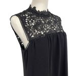Theory Aronella Lace Crepe Mini Dress Black High Neck Size 8 Photo 4