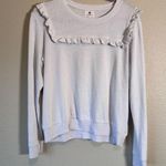 Sundry  White Ruffled Pullover Sweatshirt Womens S Casual Fall Cozy Coquette Photo 0