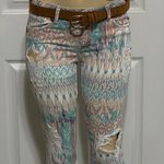 Brazilian John John Multicolor Distress Pants and flared leg Jeans Green Size 6 Photo 14