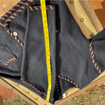 Vintage Lucia Black 100% Wool Cardigan Jacket Whipstitch Trim Button Front Cozy Size L Photo 12