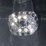 Elegant Black and Silver Boho Statement Ring Photo 0