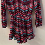 Living Doll Pink|Aqua Chevron Stripe Deep V-Neck Long Sleeve Romper Sz S EUC Photo 12