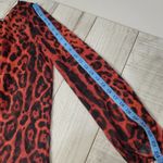 YA Los Angeles Leopard Print Blouse Top Women's Size S Long Sleeve Sheer‎ Orange Black Photo 7