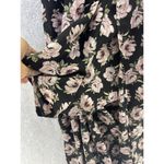 Japna  Women's Hi Lo Romper Maxi Dress Black Floral Short Sleeve Small V Neck Photo 2