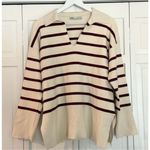 ZARA collared striped oversized pullover sweater small Photo 1