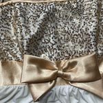 Jessica McClintock for gunne sax strapless mini dress gold bow 3 Photo 3