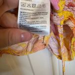 H&M Yellow Pink Floral Crop Top Boho Peasant Puff Sleeve Festival Cottagecore - L Photo 3