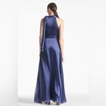 Sachin + Babi NWT Kayla Gown Tie Neck Maxi Crinkle Dress Deep Cobalt 10 Photo 5
