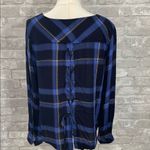 Cloth & Stone  Plaid Lace Up Back Top Photo 7
