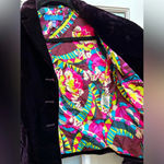 Escada Sport Dark Plum Purple Crushed Velvet Blazer Jacket EU Size 34 US Small S Photo 4