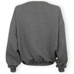 I Am _ Gray Oversized Mixed Media Balloon Sleeve Crewneck Sweatshirt Size XL NEW Photo 1