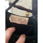 Scala Women's  Top XL Black Gold Beaded Silk Party Blouse Photo 1