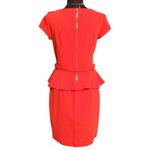 Cache Contour Red Stretch Peplum Dress Lined Belt Cap Sleeve New NWT $178 Photo 1