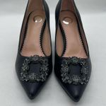 Journee Collection ‎ Heels 6 1/2 Black Rhinestones Pointed Toe Career Formal NEW Photo 0
