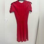 The Kooples Red Knit Fit and Flare Mini Dress Fancy Detail Sleeve Size Small NEW Photo 6
