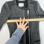 IRO  38 US 4 Lina Knit Gray Wool Blend Leather Trim Moto Jacket Women’s Open Knit Photo 10