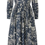 Hunter Bell RTR  Hattie‎ Dress White/Blue Floral Print Size XS  MIDI long sleeve Photo 0