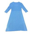 Athleta  XL‎ Blue Ribbed Knit cashmere blend Dress 3/4 Sleeve Scoop Neck Casual Photo 5