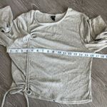 Wild Fable Shirt Womens Teens Large Ruched Cropped Long Sleeve Gray Photo 3