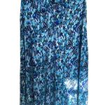 Dressbarn Blue Black Floral Abstract Ruffle V Neck Short Sleeve Midi Dress Sz 8 Photo 4