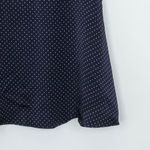 ZARA  Navy Blue Polka Dot V Neck Satin Wrap Mini Dress Womens Size M Puff Sleeve Photo 2