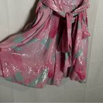 Hutch Anthropologie Aqua Balloon Mini Dress Sequin Bubblegum Blue & Pink Size 4 Photo 6