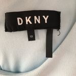 DKNY  Women's Blue Crew-Neck Crepe Pleated-Shoulder Sleeveless Dress Size 10 Photo 5