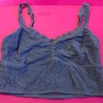 Gilly Hicks Gray Wireless Bra with Lace Detail and Supportive Band Photo 0