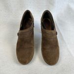 Clarks  Women 8.5 Brown Suede Ankle Boots Side Zip Block Heel Casual Dress Shoes Photo 1