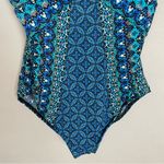 MiracleSuit Mosaica Pattern Blue One Piece Shaping Spaghetti Straps Swimsuit Photo 4
