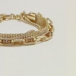 J.Crew NWOT Triple Chain Linked Stacked Bracelet tone more silver than gold Photo 1