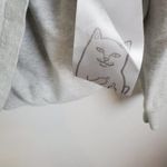 Ripndip Mens Shirt Sz S Gray Cut Cat Embroidered Long Sleeve Crew Neck Pullover Photo 2