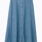 90s Vintage Bobbie Brooks Womens Sz L Denim 100% Cotton Long Button Midi Skirt Blue Size L Photo 0