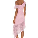 Majorelle  White Lace  Midi Dress Small One Shoulder Asymmetric Ruffle Bridal Photo 14