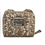 Lounge Fly Disney Rose gold sequin Minnie M backpack matching wallet & ears NWT Photo 12