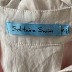 Solitaire Swim women's small pink and white racerback fringed swimsuit cover-up Photo 8