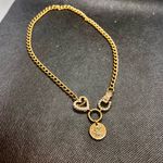 Juicy Couture Y2K  Gold Tone “Lady Juicy” Heart Charm Choker Chain Link Necklace Photo 0